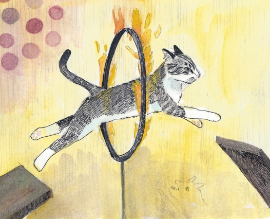 One of my preparatory drawings for my Cat Circus series.